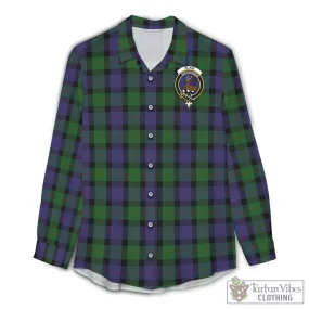 Blair Tartan Women's Casual Shirt with Family Crest