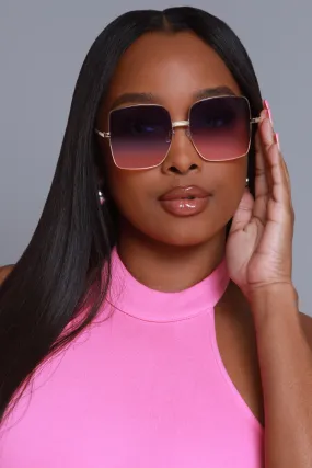 Block Them Oversized Sunglasses - Purple/Pink