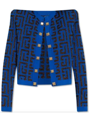 Blue and Black Monogram Cardigan