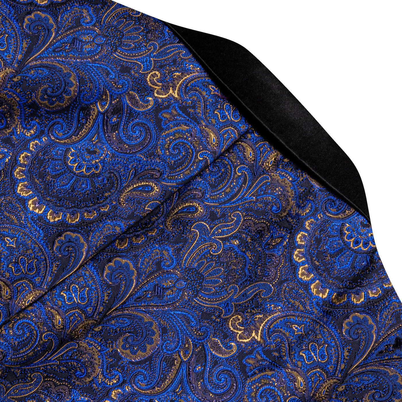 Blue and Gold Paisley Tuxedo Jacket