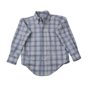 Blue And Tan Plaid Button Down Shirt