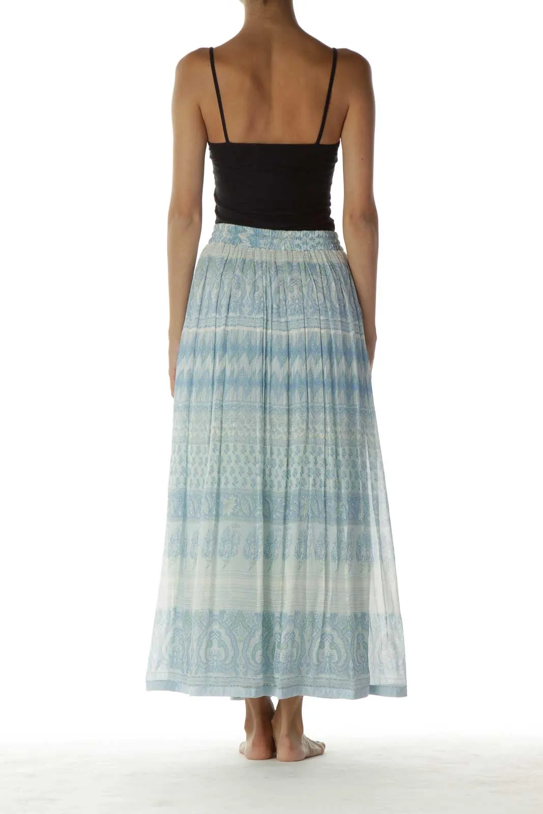 Blue Boho Maxi Skirt