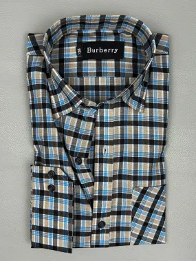 Blue Checks Formal Dress Shirt For Men MFS145