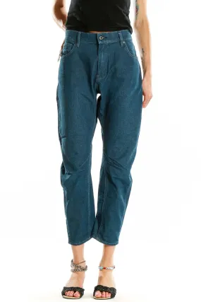 Blue Cropped Denim Jeans