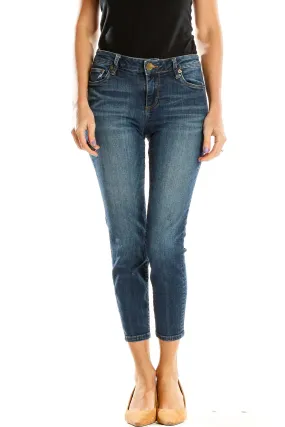 Blue Cropped Skinny Jeans