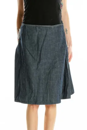 Blue Denim A-Line Skirt