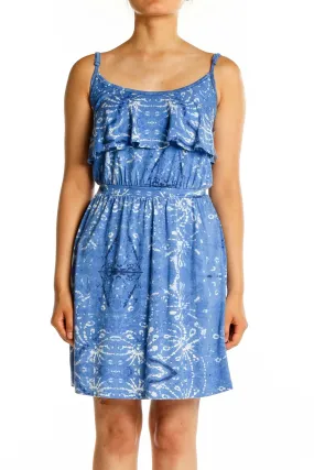 Blue Floral Ruffle Sundress