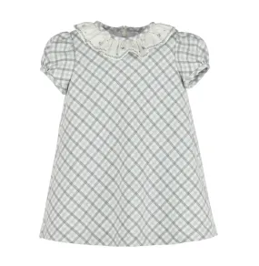 Blue Gray Plaid Shift Dress