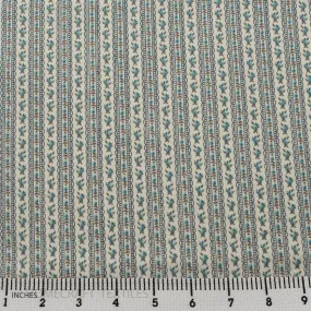 Blue Mini Floral Stripe Cotton Print