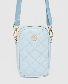 Blue Rubee Quilted Crossbody Phone Bag