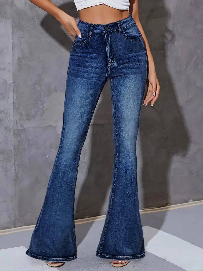 Blue Sturdy Wash Flare Bootleg Jeans