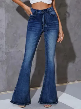 Blue Sturdy Wash Flare Bootleg Jeans