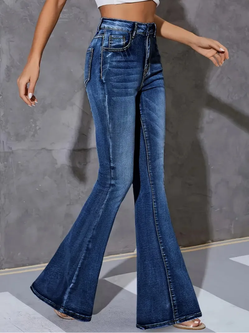 Blue Sturdy Wash Flare Bootleg Jeans