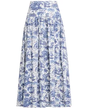 Blue Toile Procida Skirt