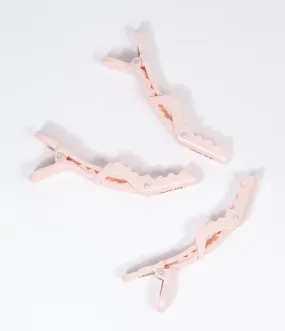 Blush Pink Crocodile Clip Set