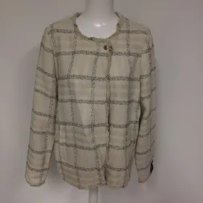 BNWT Next Tailoring Cream & Black Checked Frayed Jacket Size 16