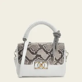 BOD0IPH - Cuadra white dress fashion python handbag for women