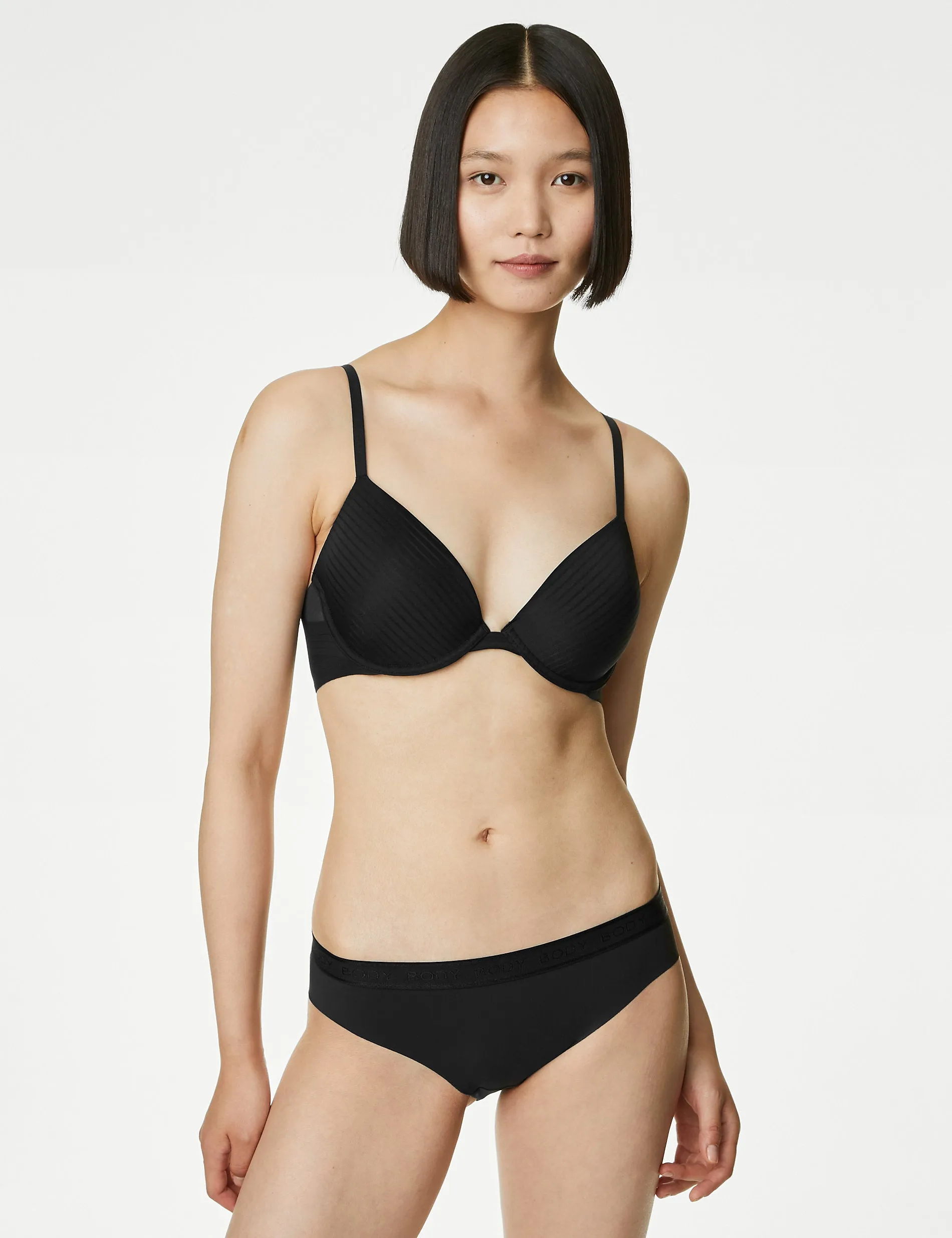 Body Define Marks & Spencer Plunge T-shirt Bra, Black