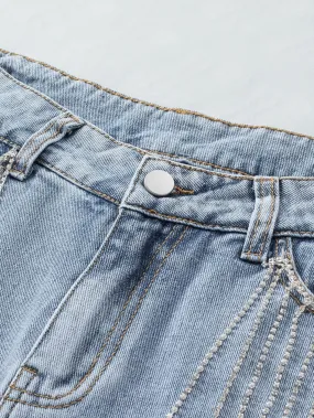 Bohemian Denim Shorts with Rhinestone accents