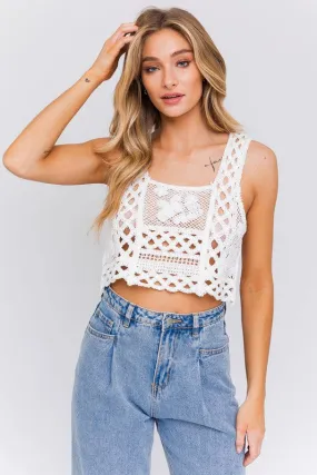 Bohemian Sleeveless Crochet Crop Top