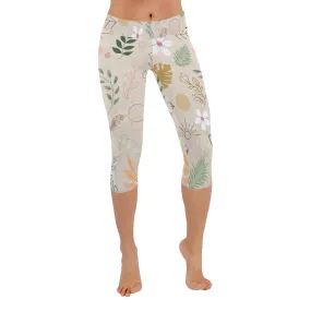 Boho Beige Capri Leggings up to 5 XL