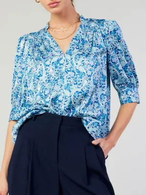 Boho Print Blouse - Blue Multi FINAL SALE