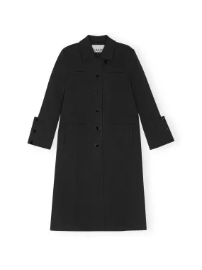 Bonded Crepe Coat / Black