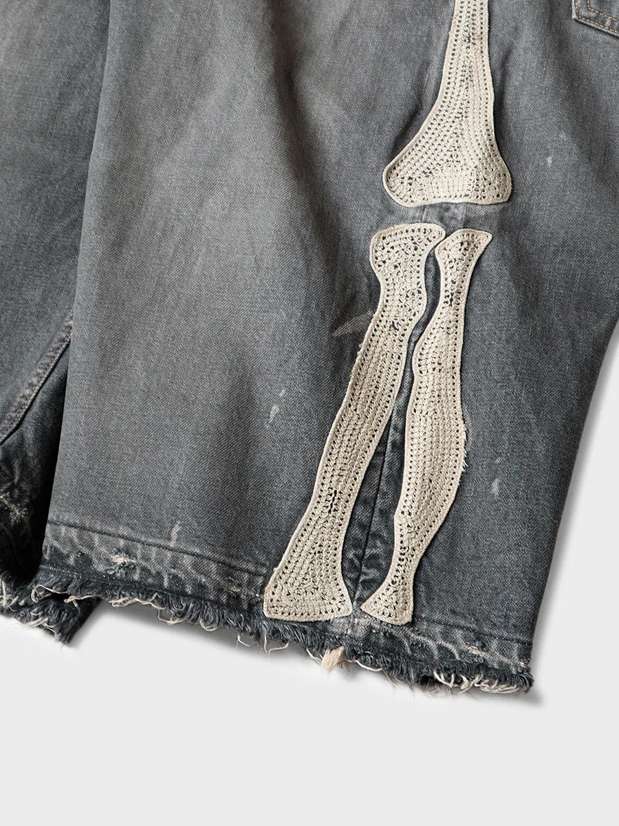 Bone Denim Shorts
