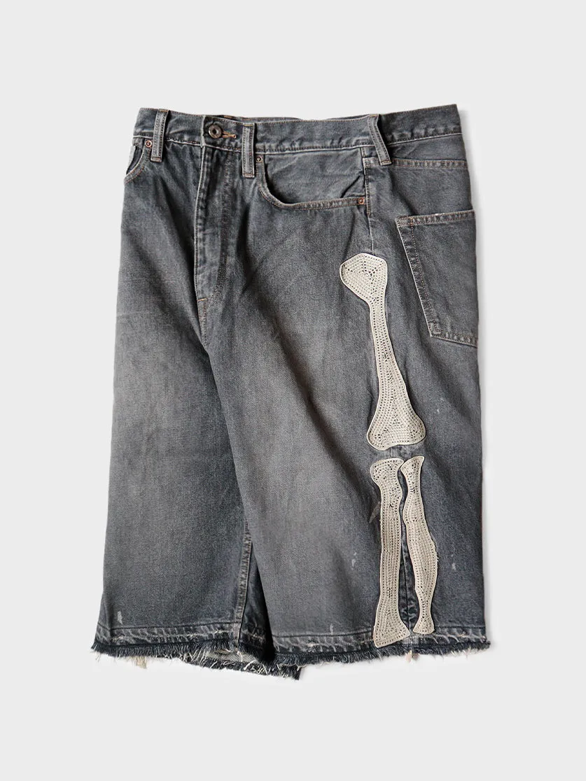 Bone Denim Shorts