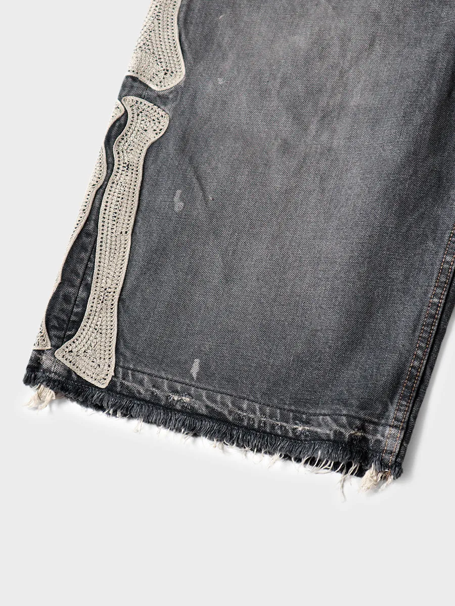 Bone Denim Shorts