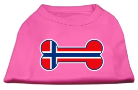Bone Shaped Norway Flag Screen Print Shirts Bright Pink XL (16)