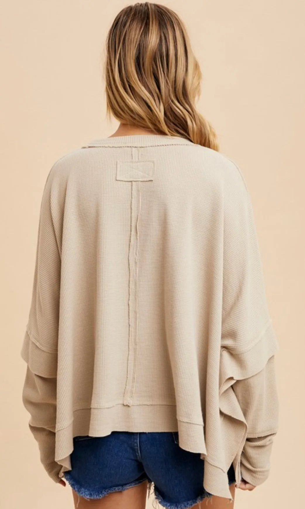 Bonnie Oatmeal Crew Neck Top