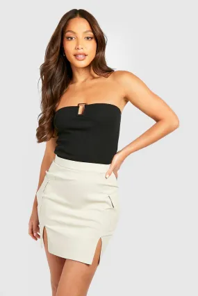 Boohoo High Mini Skirt with Cargo Pockets, Gray
