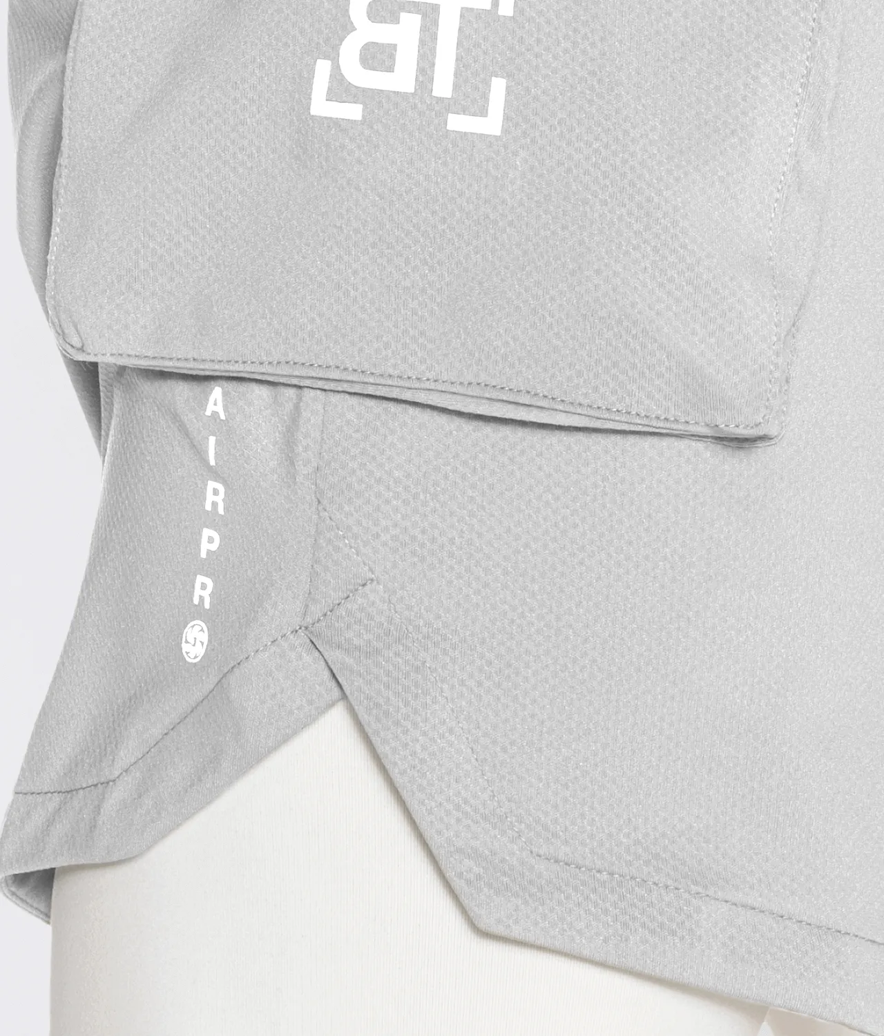 Born Tough Air Pro™ 2 in 1 Men 5" Cargo Crossfit Shorts with Liner Grey