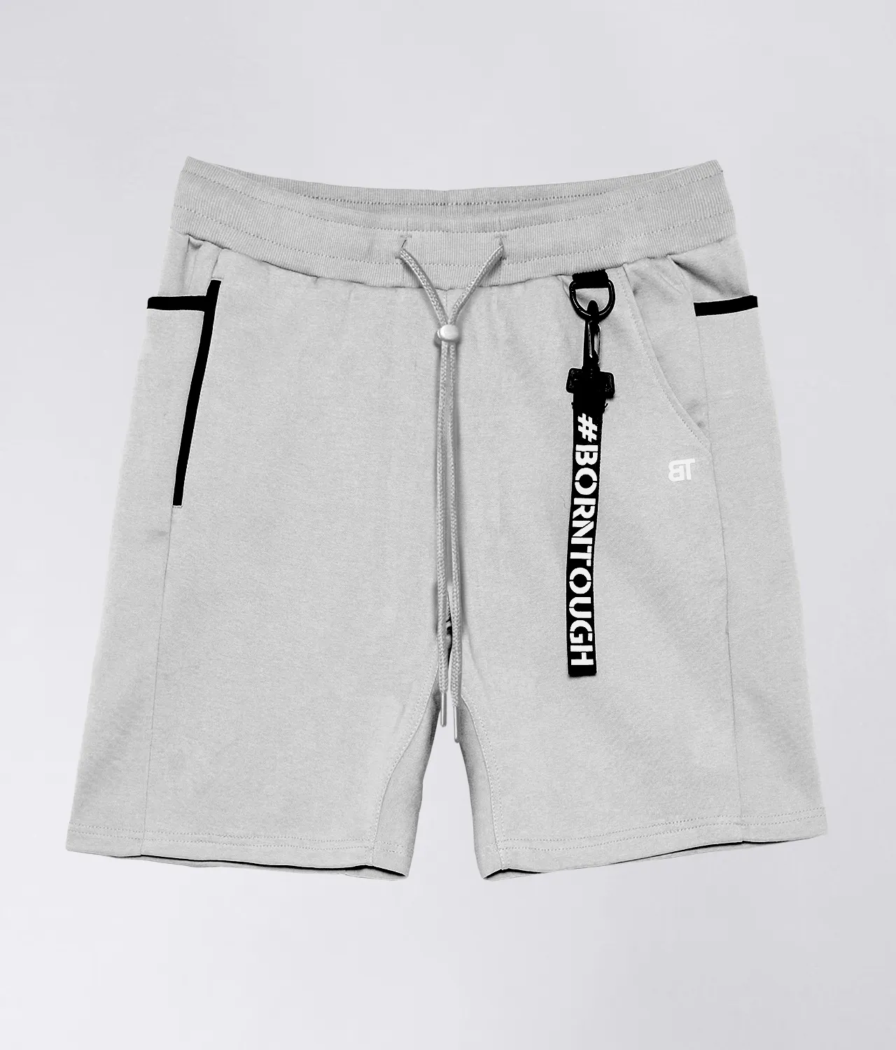 Born Tough Core Fit Zippered Gray Crossfit Shorts for Men