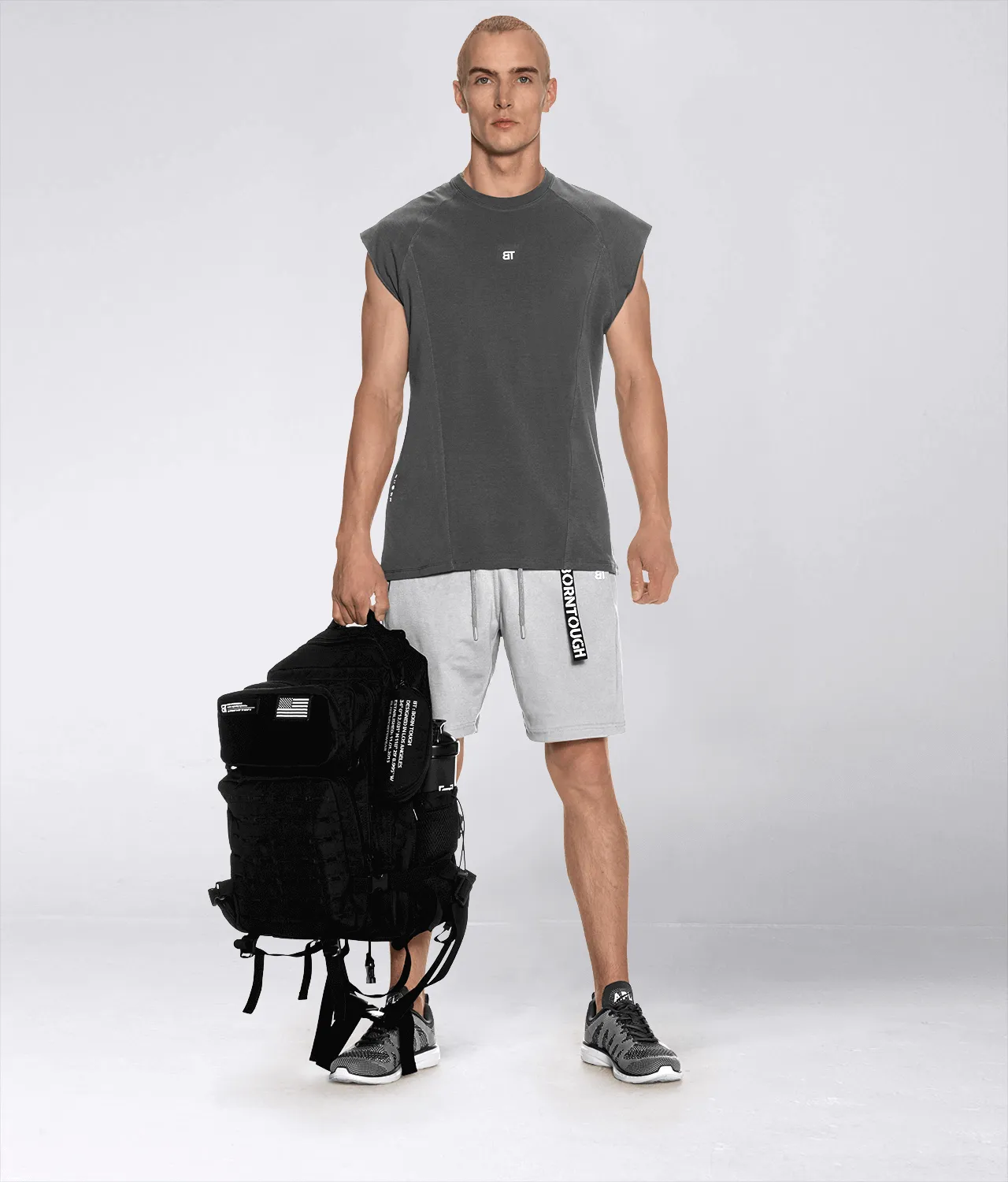 Born Tough Core Fit Zippered Gray Crossfit Shorts for Men