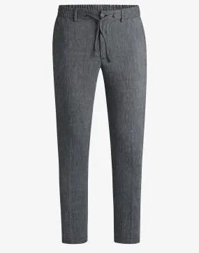 BOSS - C-Kane-RDS Dark Blue Linen Blend Drawstring Waist Trousers 50540480 404