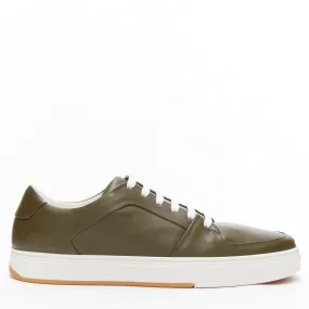 BOTTEGA VENETA Speedster khaki green calf leather low top sneakers EU39.5
