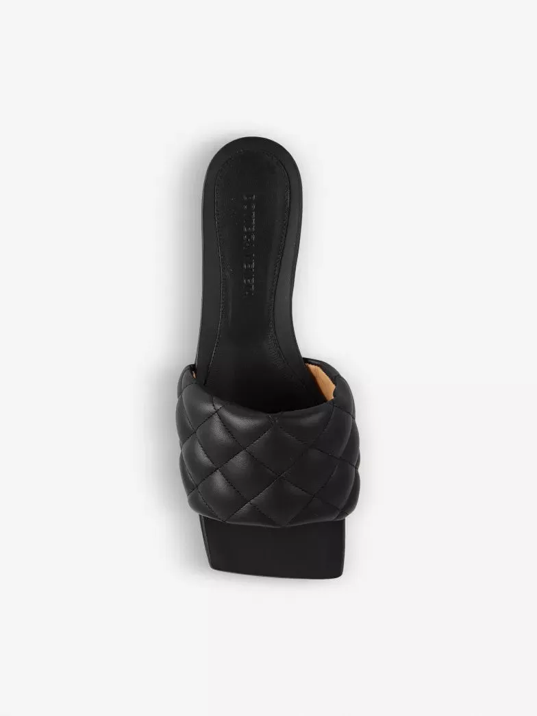 BOTTEGA VENETA SQUARE TOE QUILTED NAPPA LEATHER MULES