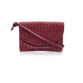 Bottega Veneta Vintage Burgundy Intrecciato Leather Small Shoulder Bag