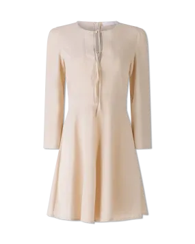 Bow Neck Crepe Dress