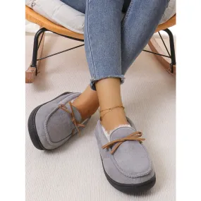 Bow Round Toe Flat Slip-Ons