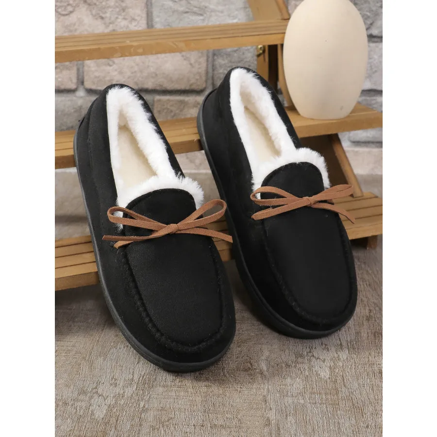 Bow Round Toe Flat Slip-Ons