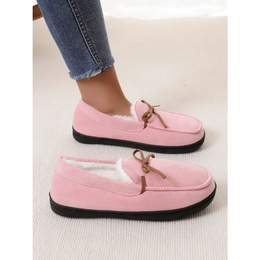 Bow Round Toe Flat Slip-Ons