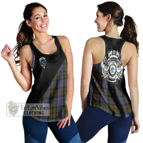 Bowie Tartan Women's Racerback Tanks with Family Crest and Military Logo Style