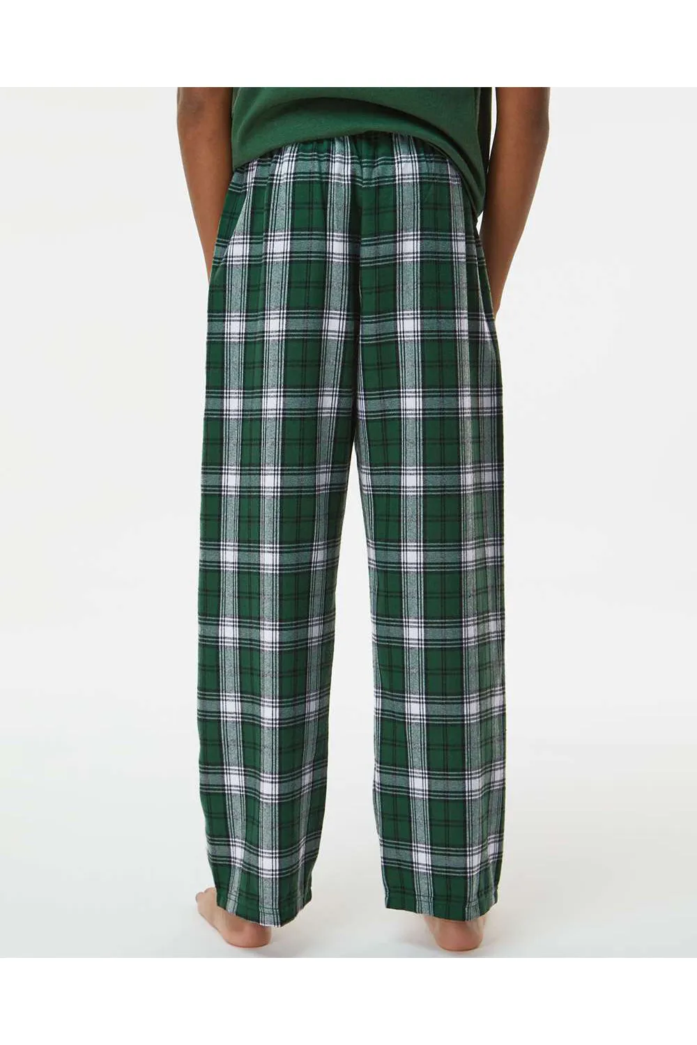 Boxercraft Youth Flannel Pants w/ Pockets - Green/White