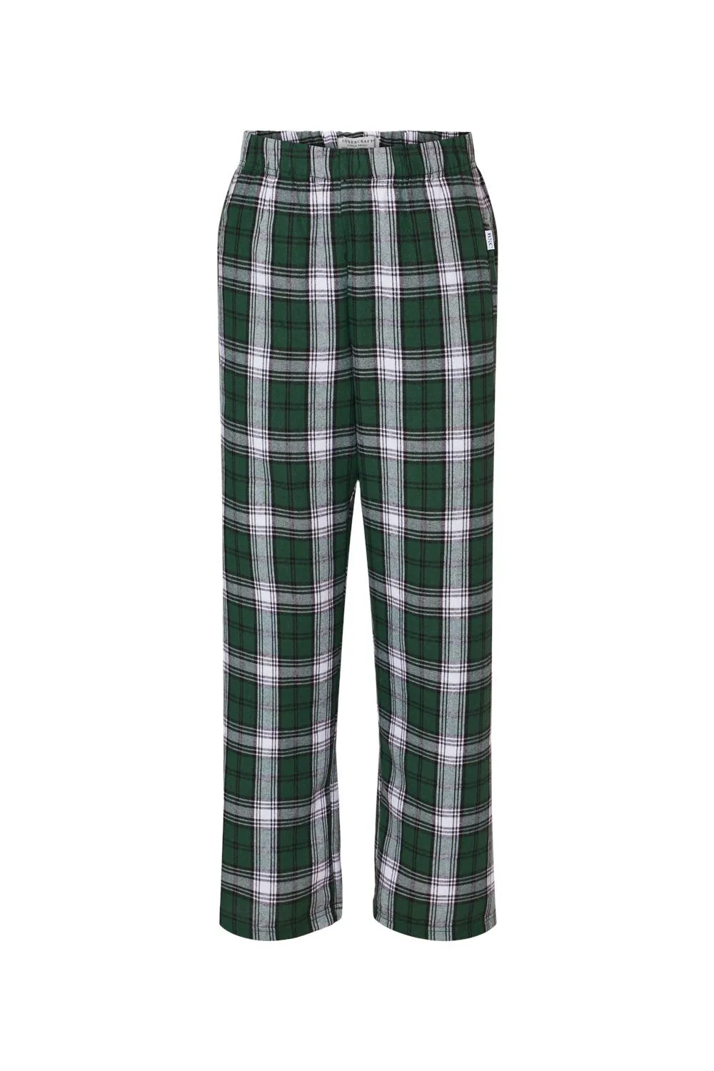 Boxercraft Youth Flannel Pants w/ Pockets - Green/White
