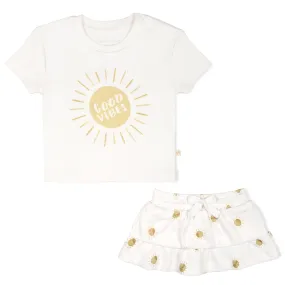 Boxy Tee And Skirt Set - Sunshine