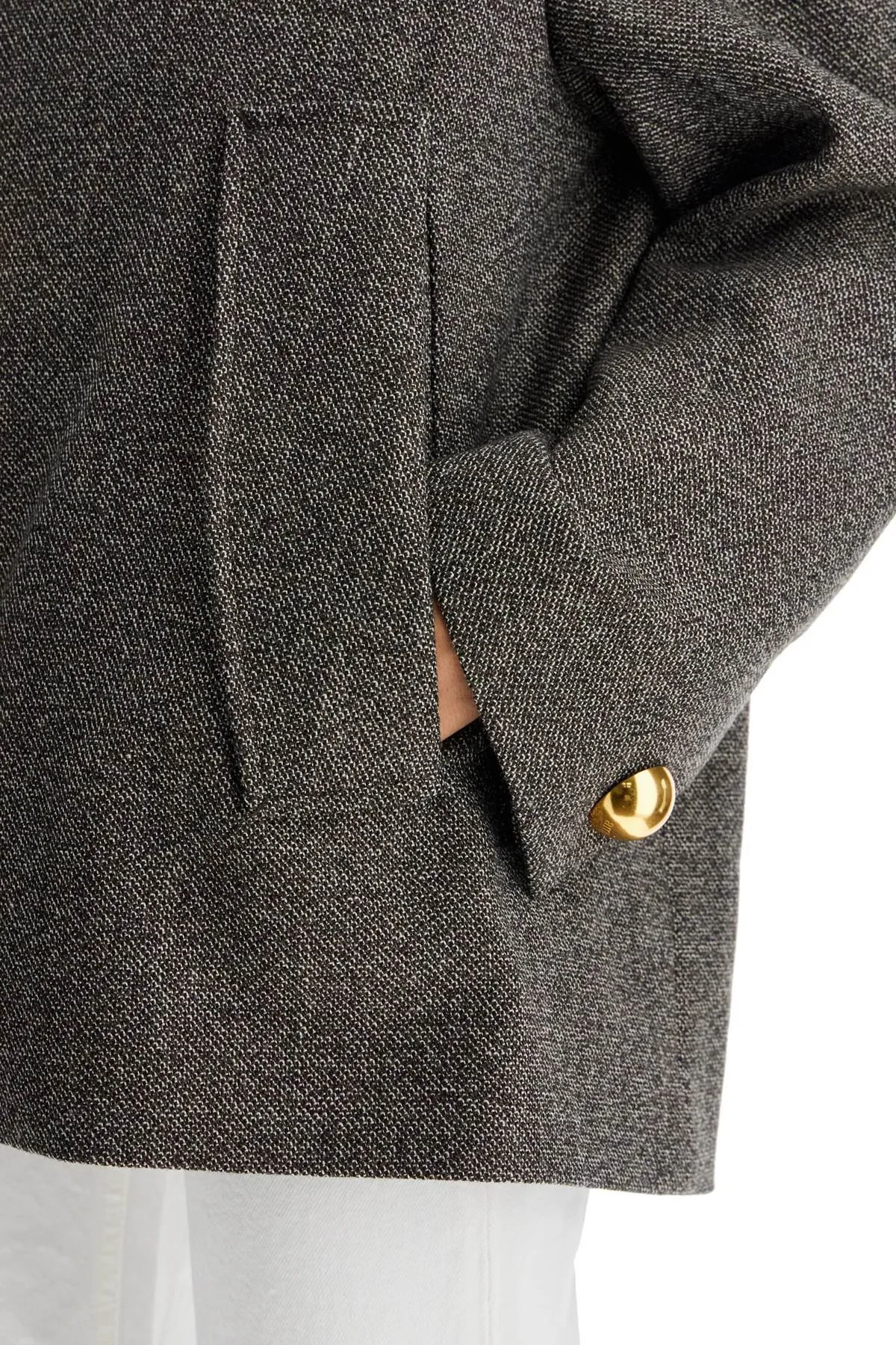 boxy wool and cotton blend jacket