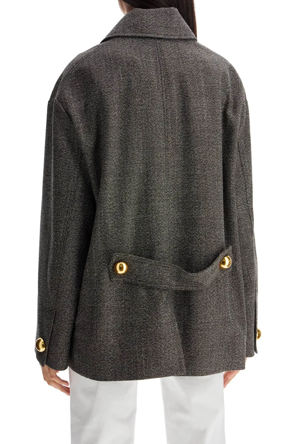 boxy wool and cotton blend jacket